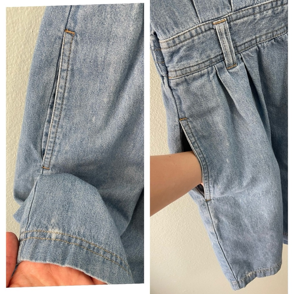 Unbranded | Vintage 90s Button-Down Denim Overall Romper - Picture 6 of 6